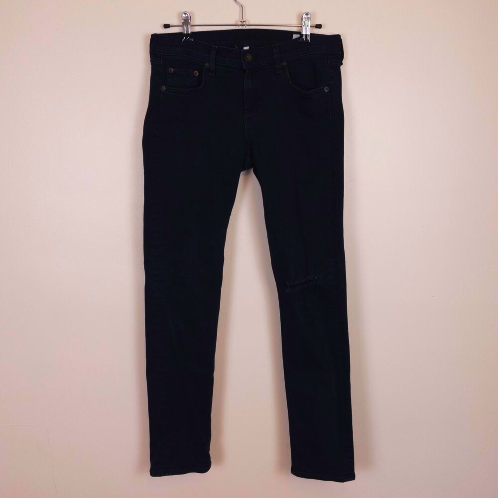 Rag and Bone Jeans "The Dre" Slim Boyfriend Jeans Distressed Knee Stretch 27